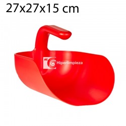 Cucharón de mano ergonómica 2L para alimentaria rojo