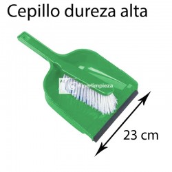 Recogedor de mano con cepillo 23 cm verde