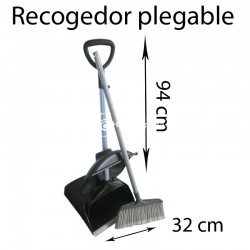 Recogedor plegable HL con cepillo y palo negro