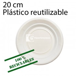 1400 platos hondos plástico reciclables 20 cm