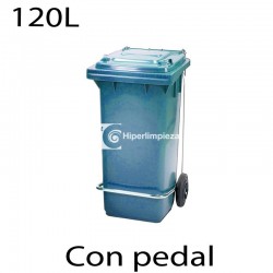 Contenedor de basura 120L azul con pedal
