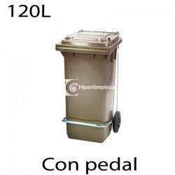 Contenedor de basura 120L marrón con pedal