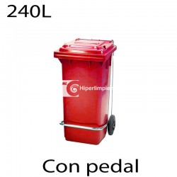 Contenedor de basura 240L rojo con pedal