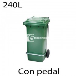 Contenedor de basura 240L verde con pedal
