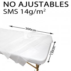 100 sábanas no ajustables SMS 150x200cm blanco