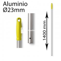 Mango aluminio con agujero 23mm 1400 mm amarillo