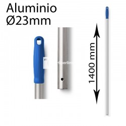 Mango aluminio con agujero 23mm 1400 mm azul