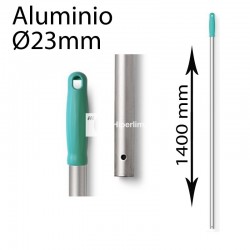 Mango aluminio con agujero 23mm 1400 mm verde