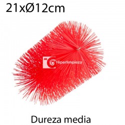Cepillo limpiatubos alim sin palo 120mm medio rojo