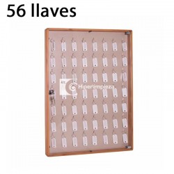 Armario marco aluminio para 56 llaves madera clara