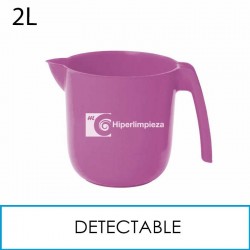 Jarra medidora detectable apilable 2L rosa