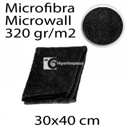 5 Bayetas Microwall Microfibra 30x40 320g Negro