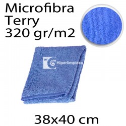 10 Bayetas Terry Microfibra 38x40cm 320g Azul