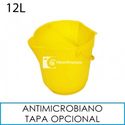 Cubo antimicrobial alimentaria 12L amarillo