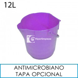 Cubo antimicrobial alimentaria 12L morado