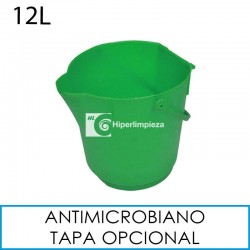 Cubo antimicrobial alimentaria 12L verde