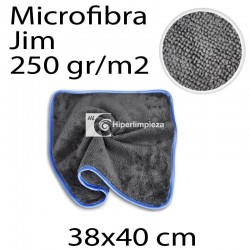 10 Bayetas Jim Microfibra 38x40cm 250g Gris/Azul
