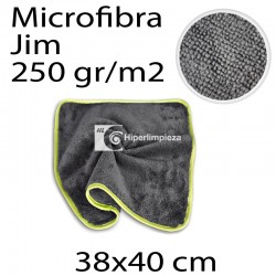 10 Bayetas Jim Microfibra 38x40cm 250g Gris/Amarillo