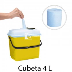 Cubeta 4 litros amarilla para bayetas impregnadas