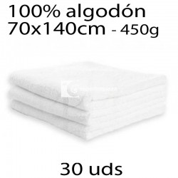 30 Toallas blancas para DUCHA algodón 450g