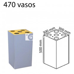 Módulo para papelera reciclaje 50x30x30cm 470 vasos