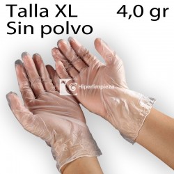 100 guantes de vinilo sin polvo transparentes 4gr TXL