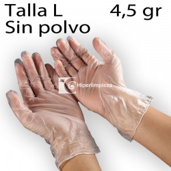 1000 guantes de vinilo sin polvo talla L