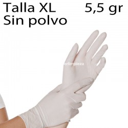 1000 guantes látex blanco sin polvo TXL