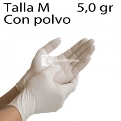 1000 guantes látex blanco con polvo TM