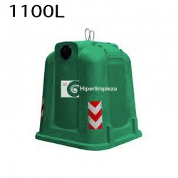 Contenedor basura 1100L gran volumen verde