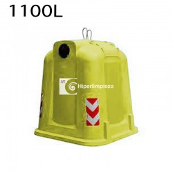 Contenedor basura 1100L gran volumen amarillo