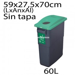 Cuerpo papelera reciclaje 60L compatible con tapas