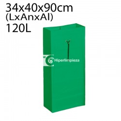 Bolsa 120L plastificada con cordón verde