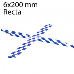 10000 pajitas hostelería azul rayas papel 6x200mm