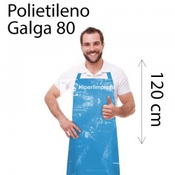 1000 Delantales polietileno G80 120x76cm azul