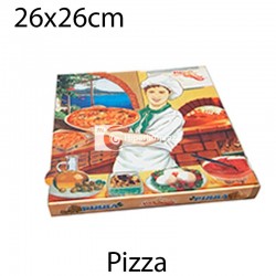 100 Cajas de pizza Vesubio 26x26cm