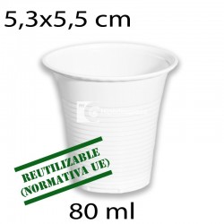 4800 uds vasos blancos 80 ml reutilizables