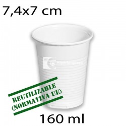 3000 uds vasos blancos 160 ml reutilizables