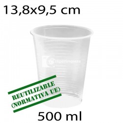 1000 uds vasos transparentes 500 ml reutilizables