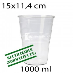 750 uds vasos transparentes 1000 ml reutilizables
