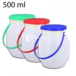 100 uds lecheras plástico con tapa 500 ml