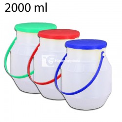 50 uds lecheras plástico con tapa 2000 ml