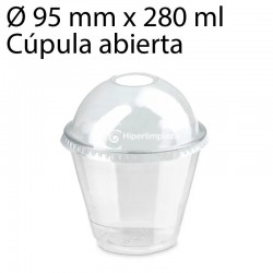 800 vasos PET con cúpula abierta 280 ml