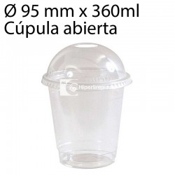 800 vasos PET con cúpula abierta 360 ml