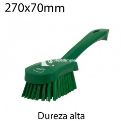 Cepillo de mano corto duro 270x70mm verde