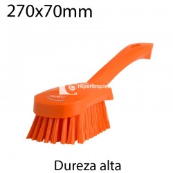 Cepillo de mano corto duro 270x70mm naranja
