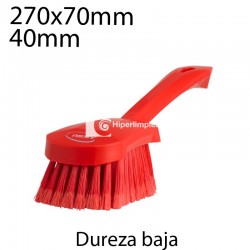 Cepillo de mano corto suave 270x70mm rojo