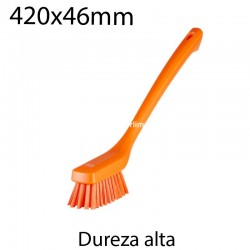 Cepillo de mano largo duro 420x46mm naranja