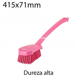Cepillo de mano largo duro 415x71mm rosa