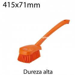 Cepillo de mano largo duro 415x71mm naranja